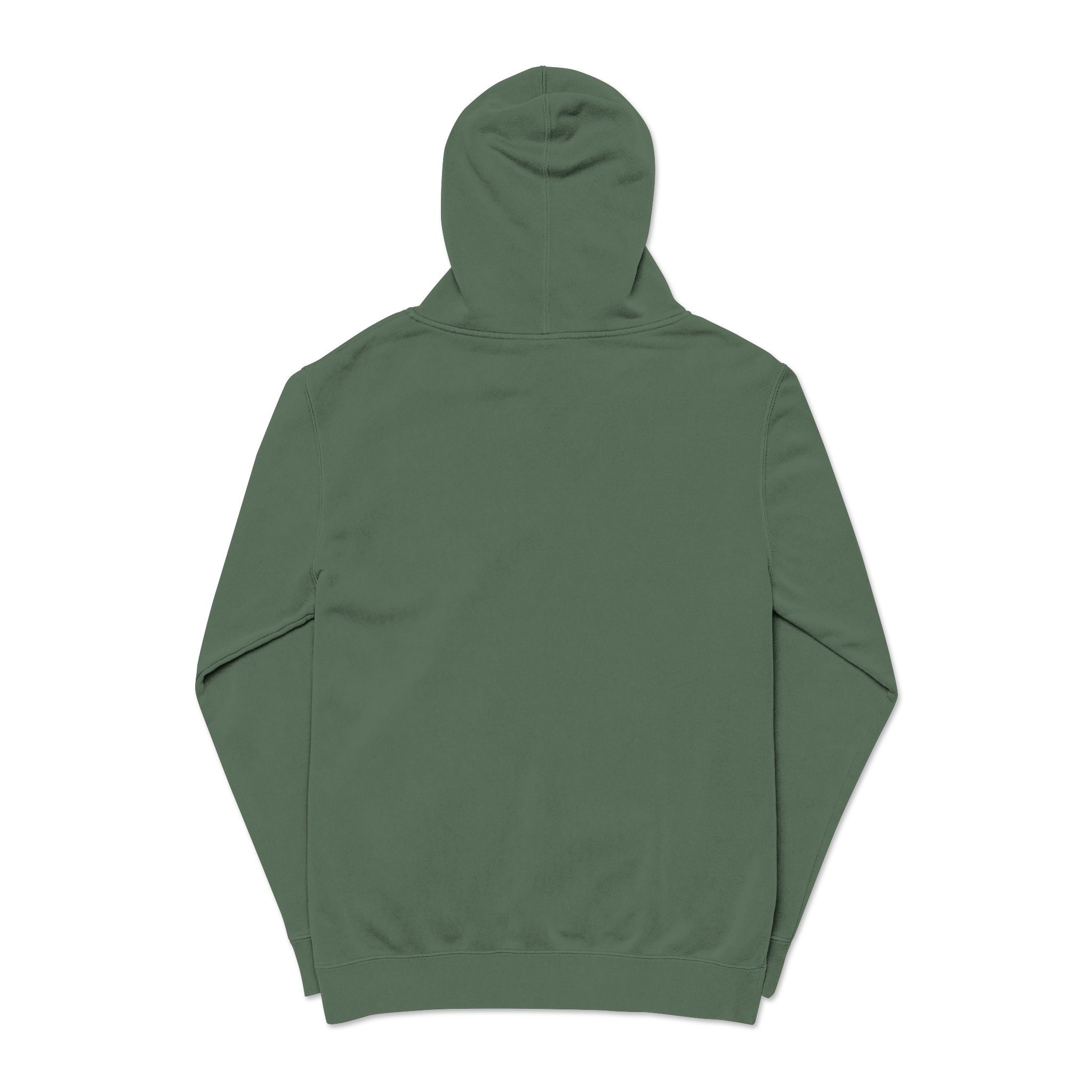 Green Pigment-Dyed Hoodie with Yellow 'OE' Distressed Logo