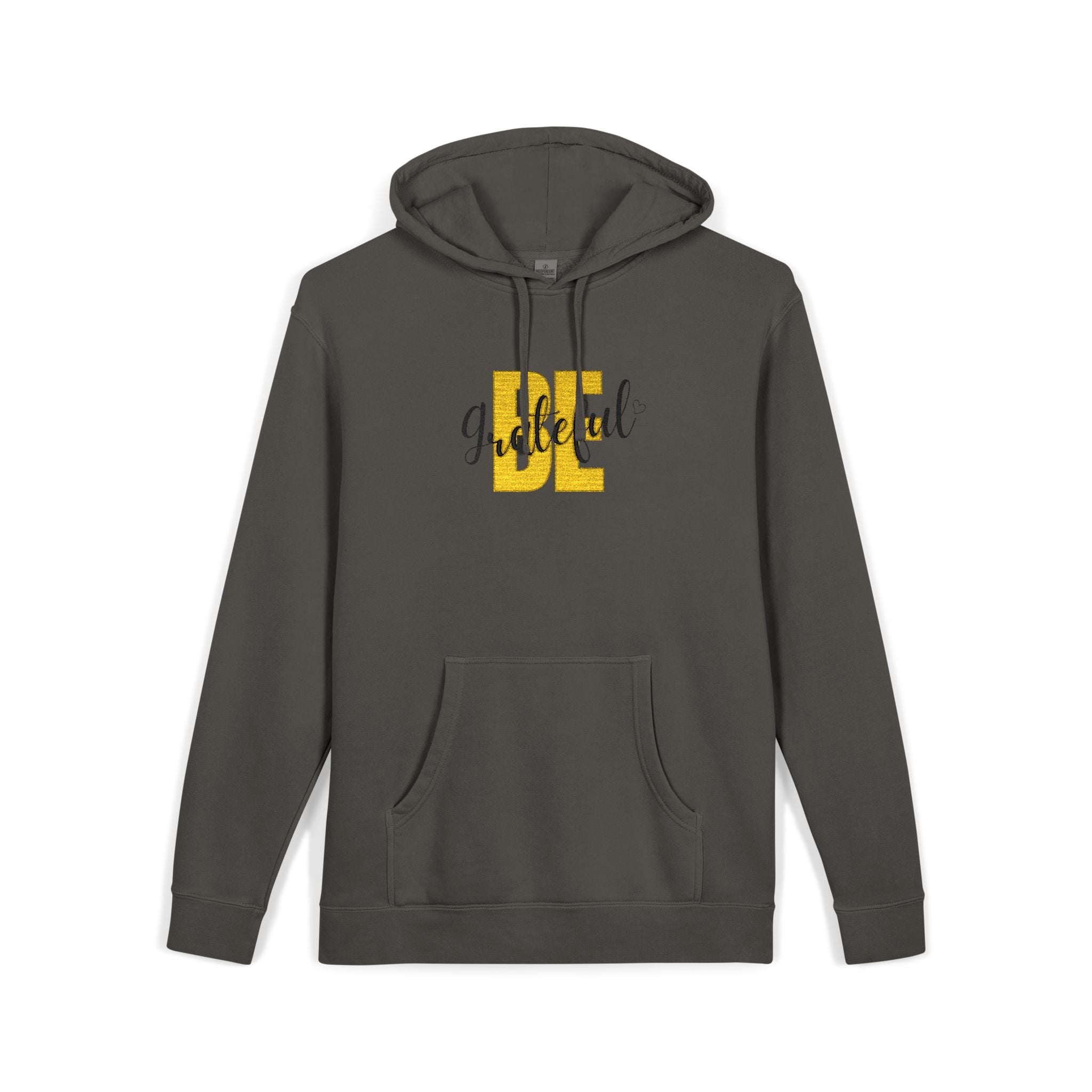 Green Pigment-Dyed Hoodie with Yellow 'OE' Distressed Logo