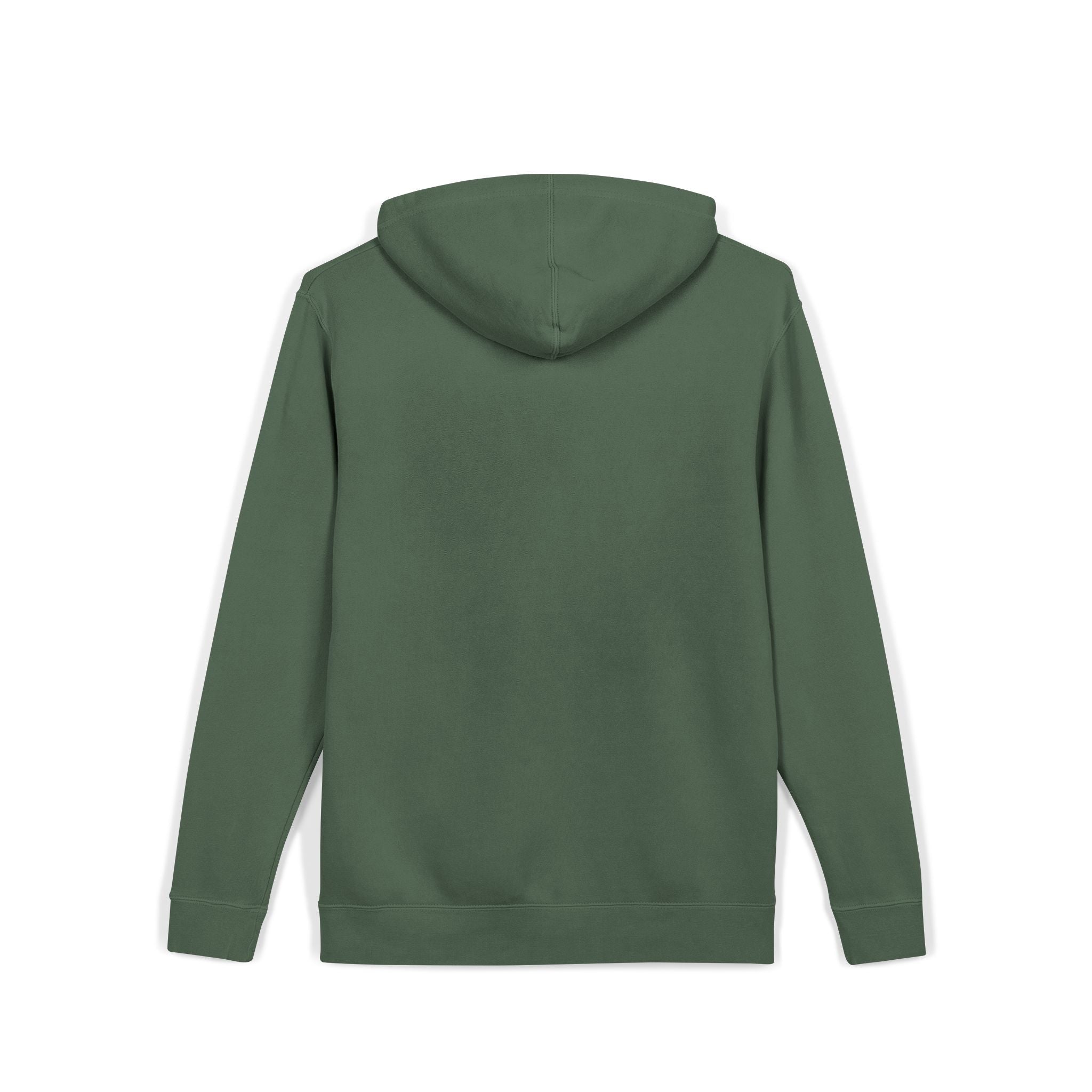 Green Pigment-Dyed Hoodie with Yellow 'OE' Distressed Logo