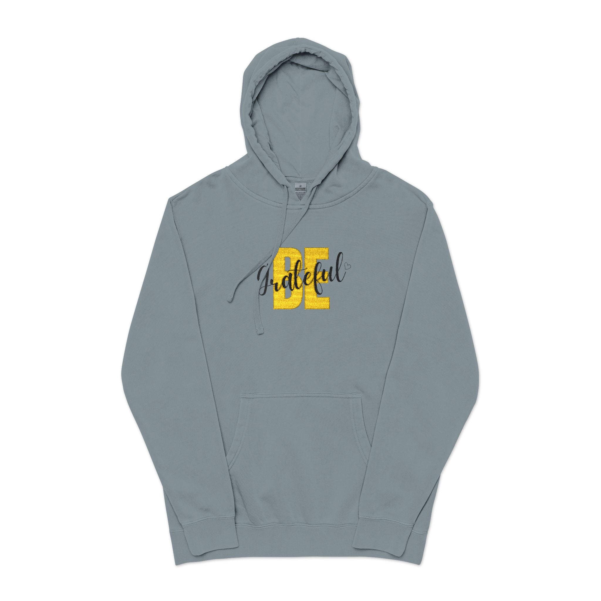 Green Pigment-Dyed Hoodie with Yellow 'OE' Distressed Logo